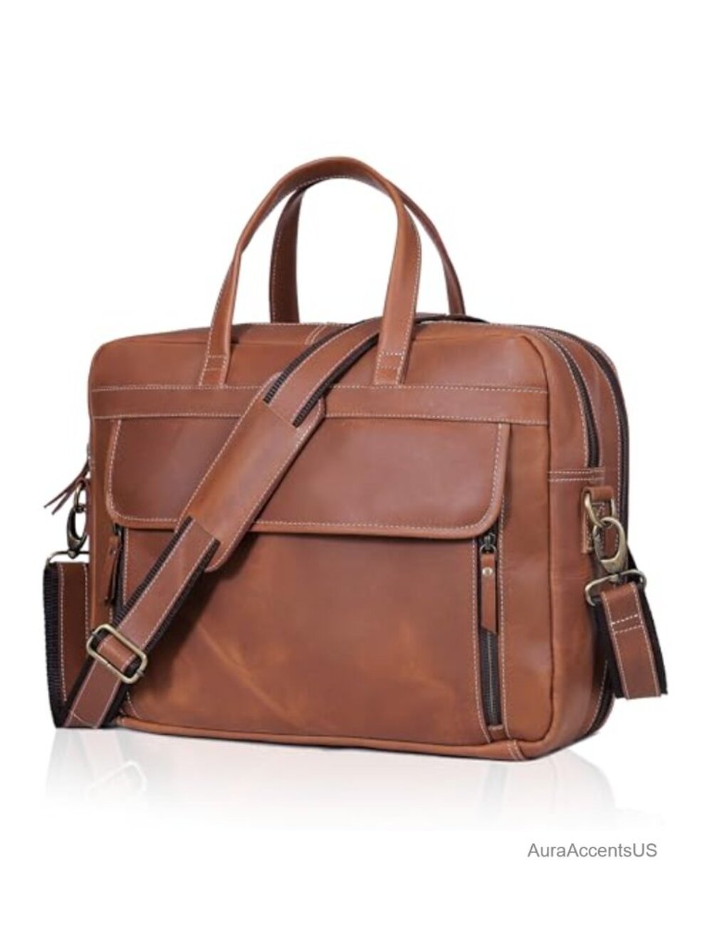 Full Grain Italian Leather Briefcase Handcrafted Laptop Bag Multiple